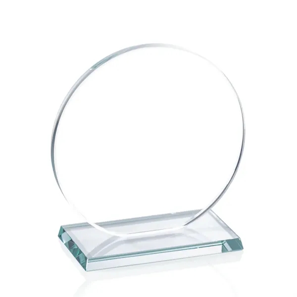 The Elgin Award in 0.375" starfire glass, is a flat-bottomed circle... from ASI 84592 St Regis Group / Prestige Glass