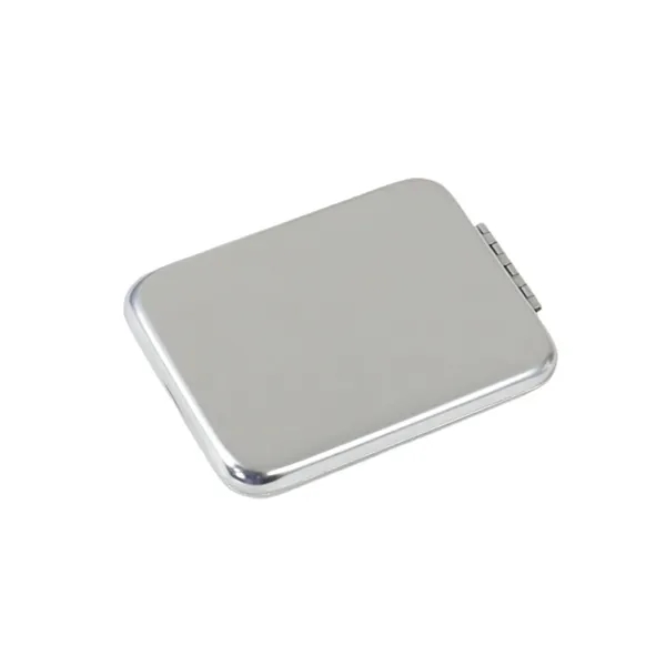 Stainless steel foldable compact makeup mirror plus laser engraving on 1... from ASI 37218 Athena Promo (tm)