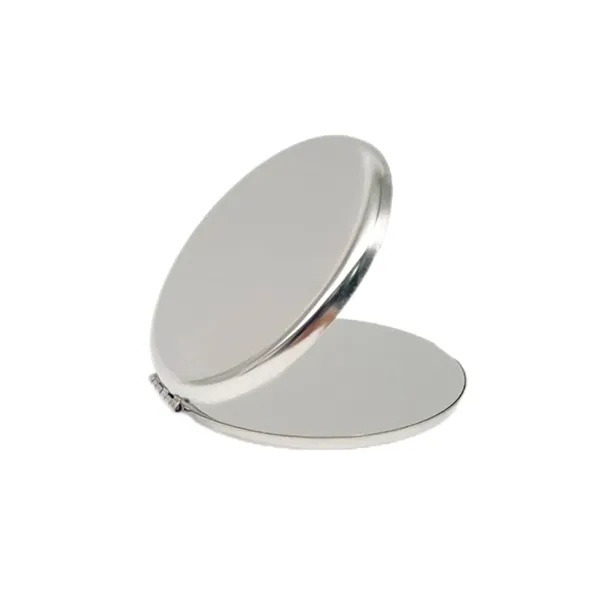 Stainless steel foldable compact makeup mirror plus laser engraving on 1... from ASI 37218 Athena Promo (tm)