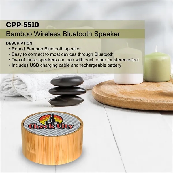BAMBOO WIRELESS BLUETOOTH SPEAKER... from ASI 30208 A P Specialties / AP Specialties