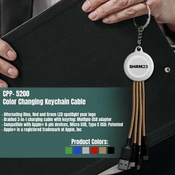 COLOR CHANGING KEYCHAIN CABLE... from ASI 30208 A P Specialties / AP Specialties