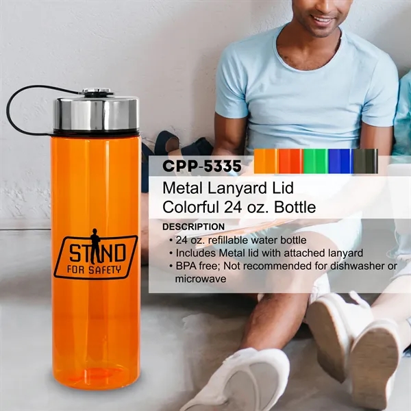 METAL LANYARD LID COLORFUL 24OZ BOTTLE... from ASI 30208 A P Specialties / AP Specialties