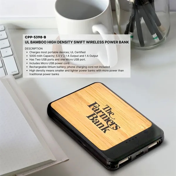 UL BAMBOO HIGH DENSITY VOLT POWER BANK... from ASI 30208 A P Specialties / AP Specialties