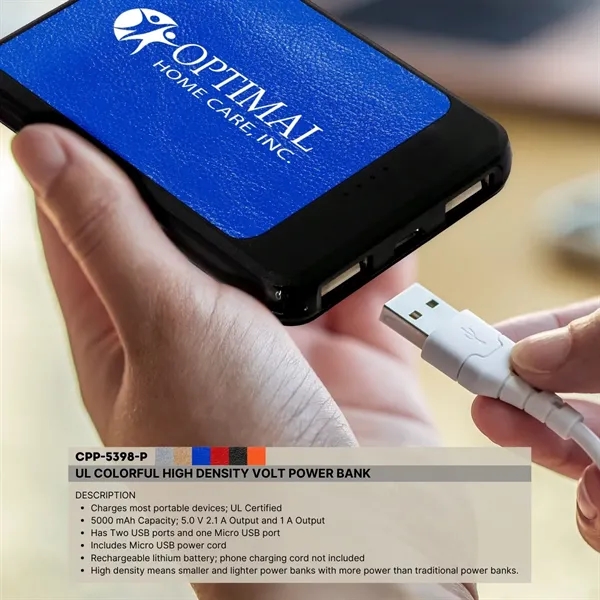 UL COLORFUL HIGH DENSITY VOLT POWER BANK... from ASI 30208 A P Specialties / AP Specialties