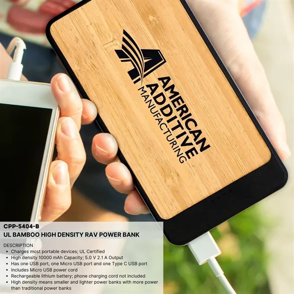 UL BAMBOO HIGH DENSITY RAV POWER BANK... from ASI 30208 A P Specialties / AP Specialties