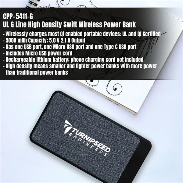 UL G LINE HIGH DENSITY SWIFT WIRELESS POWER BANK... from ASI 30208 A P Specialties / AP Specialties