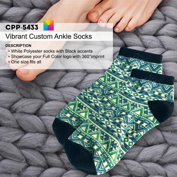 Vibrant Custom Ankle Socks... from ASI 30208 A P Specialties / AP Specialties