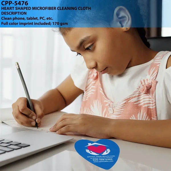 HEART SHAPED MICROFIBER CLEANING CLOTH... from ASI 30208 A P Specialties / AP Specialties