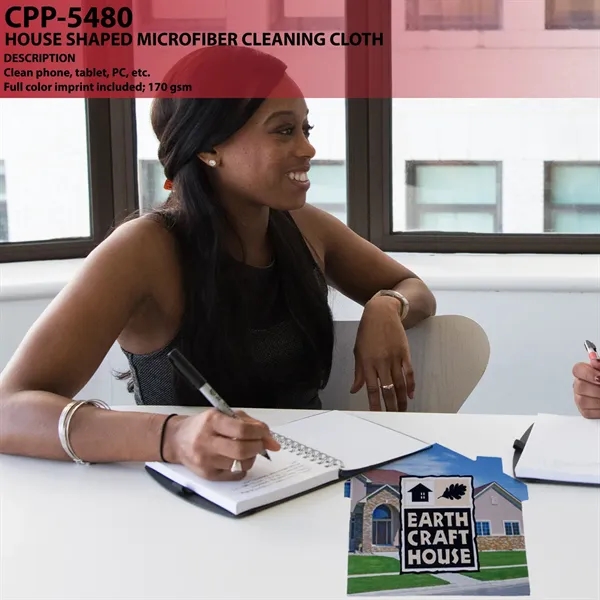 House Shaped Microfiber Cleaning Cloth... from ASI 30208 A P Specialties / AP Specialties