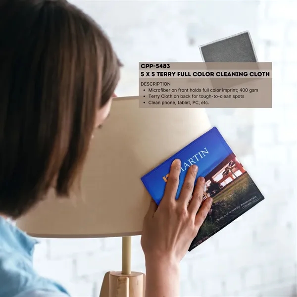 5 x 5 Terry Full Color Cleaning Cloth... from ASI 30208 A P Specialties / AP Specialties