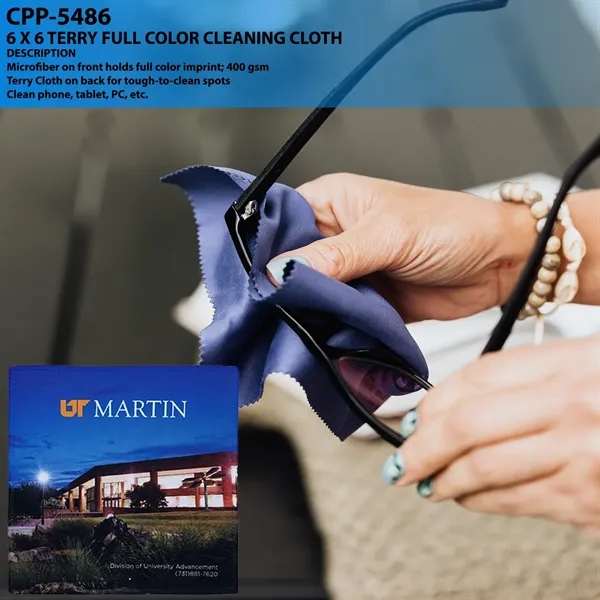 6 x 6 Terry Full Color Cleaning Cloth... from ASI 30208 A P Specialties / AP Specialties