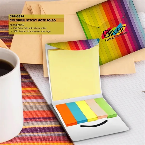 COLORFUL STICKY NOTE FOLIO... from ASI 30208 A P Specialties / AP Specialties