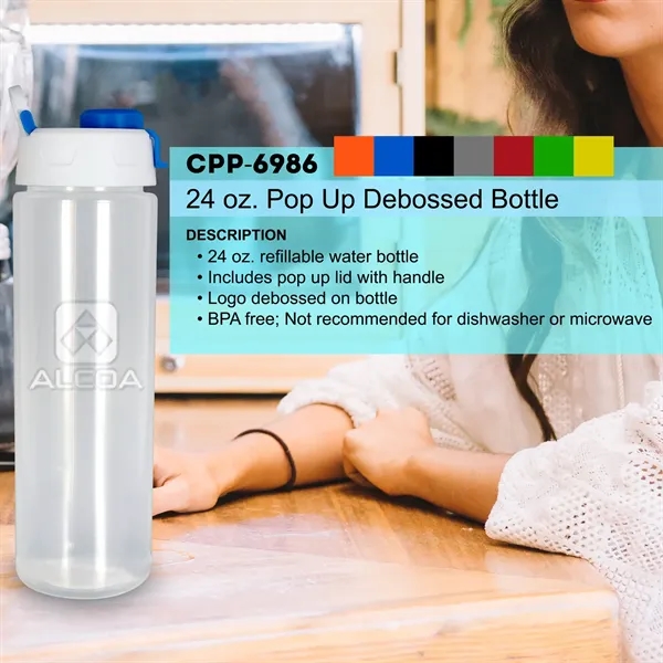 24 oz. Pop Up Debossed Bottle... from ASI 30208 A P Specialties / AP Specialties