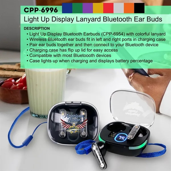 Light Up Display Lanyard Bluetooth Earbuds... from ASI 30208 A P Specialties / AP Specialties