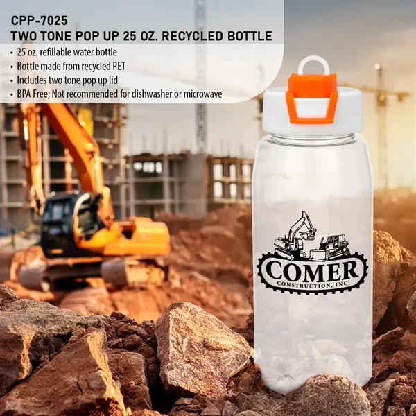 Two Tone Pop Up 25 oz. Recycled Bottle... from ASI 30208 A P Specialties / AP Specialties