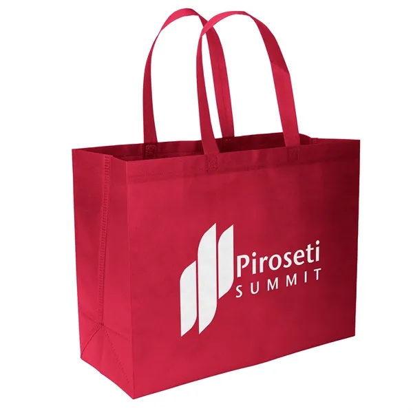 Economical non-woven Value budget tote, Heat sealed handles... from ASI 37940 Bag Makers Inc