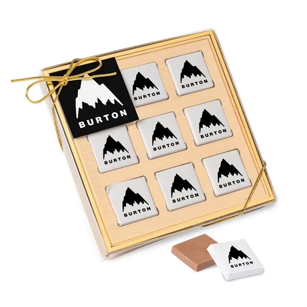 Nine Piece Chocolate Foiled Square Gift Box... from ASI 44900 NC Custom (CI/Lanco) / Chocolate Inn