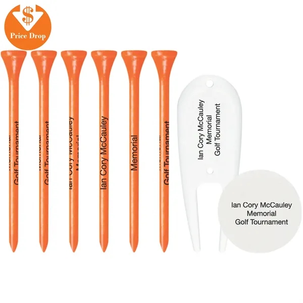 Golf set with tees, a divot, and ball marker.... from ASI 57653 Gold Bond