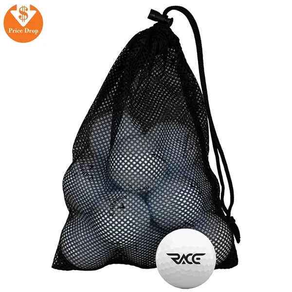 Mesh bag with 12 golf balls.... from ASI 57653 Gold Bond