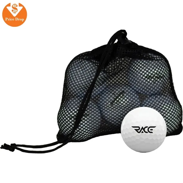 5" x 5" mesh bag with a drawstring and 6 golf... from ASI 57653 Gold Bond