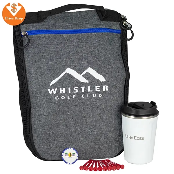 Pro kit with a shoe bag, 13-ounce tumbler, poker chip ball... from ASI 57653 Gold Bond