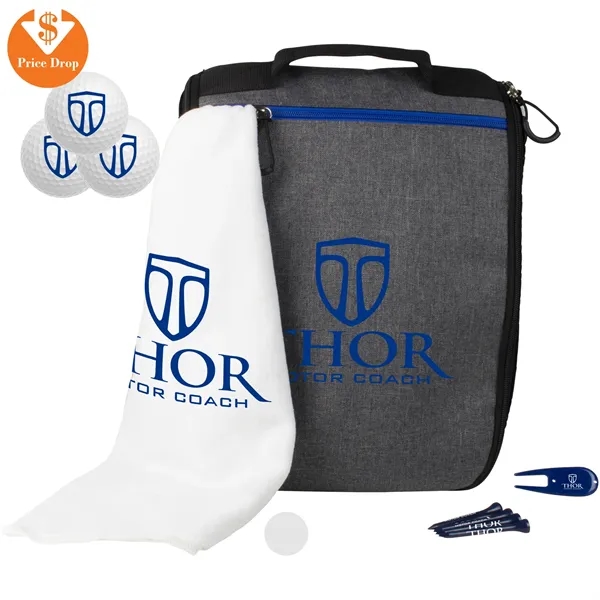 Golf kit with a shoe bag, towel, 4 tees, divot, ball... from ASI 57653 Gold Bond