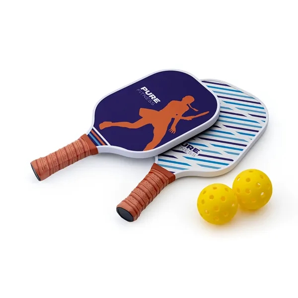 High-quality Pickleball Set featuring two fiberglass paddles with vibrant, edge-to-edge, full-color... from ASI 45657 Pop! Promos