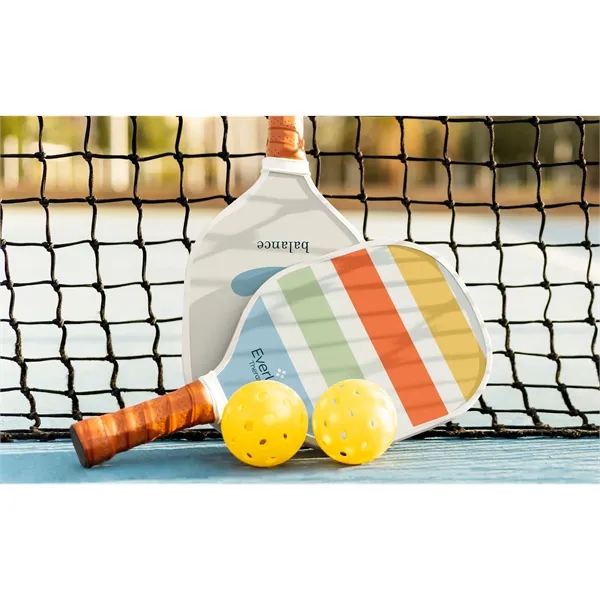 High-quality Pickleball Set featuring two fiberglass paddles with vibrant, edge-to-edge, full-color... from ASI 45657 Pop! Promos