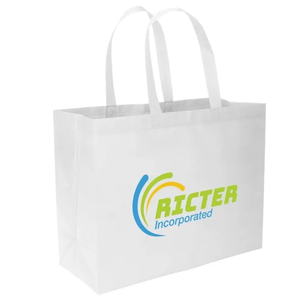 Economical non-woven Value™ Budget Tote features heat-sealed handles... from ASI 37940 Bag Makers Inc