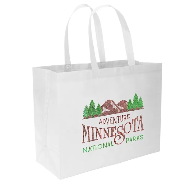 Economical non-woven Value Budget Tote features heat-sealed handles.... from ASI 37940 Bag Makers Inc