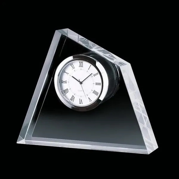 Optical crystal peak clock with chrome clock face.... from ASI 84592 St Regis Group
