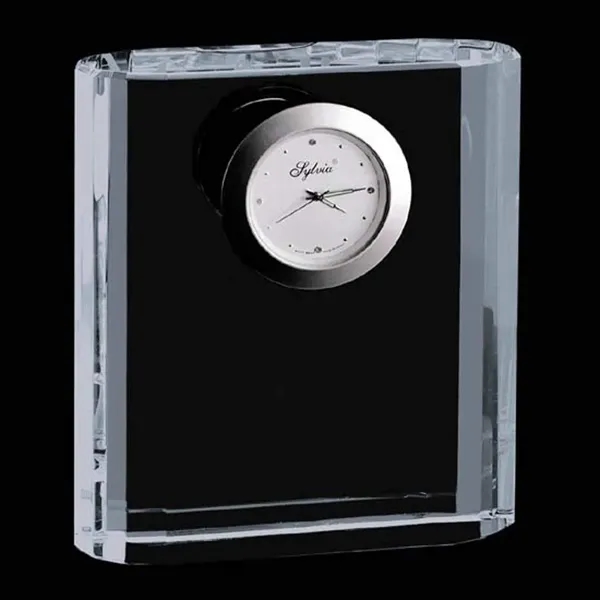 Rectangular optical crystal clock with beveled sides.... from ASI 84592 St Regis Group
