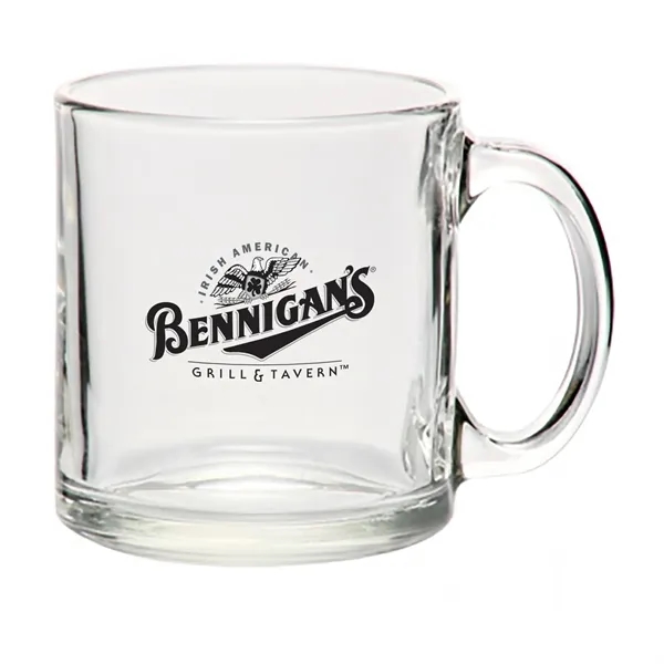 13 oz. clear glass coffee mug with an easy to hold... from ASI 68507 The Magnet Group / Benchmark Crystal & Clocks