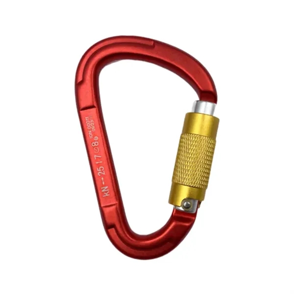 D-Shape twist gate carabiner plus laser engraving on 1 location plus... from ASI 37218 Athena Promo (tm)