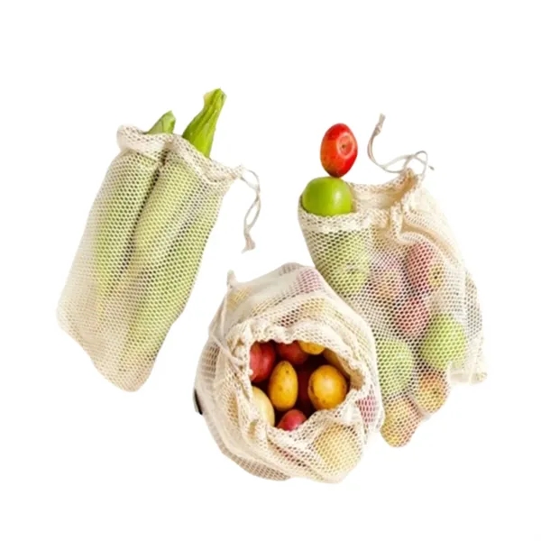 100% cotton mesh reusable bag plus 1c1p silkscreen imprint on sew-in... from ASI 37218 Athena Promo (tm)