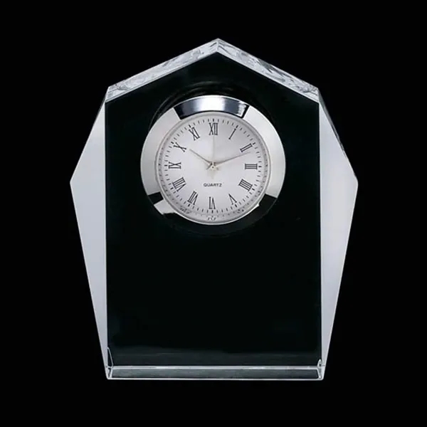 Optical crystal desk clock with chrome face.... from ASI 84592 St Regis Group