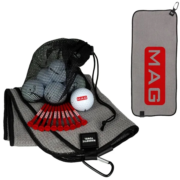 Golf kit with a towel and golf balls.... from ASI 57653 Gold Bond
