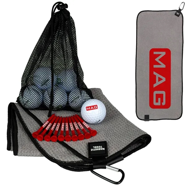 Golf kit with a towel and golf balls.... from ASI 57653 Gold Bond