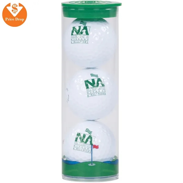Golf tube with three golf balls.... from ASI 57653 Gold Bond
