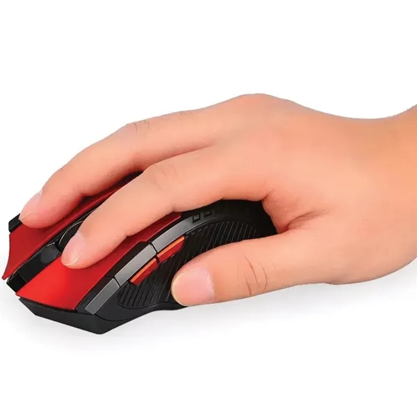 Wireless optical mouse with sculpted design for palm rest grip.... from ASI 39552 BEL Promo
