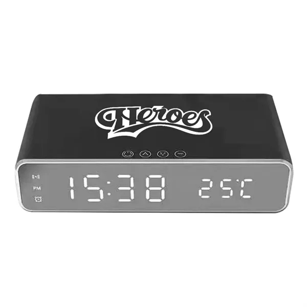 10-watt wireless charger with LED alarm clock.... from ASI 39552 BEL Promo