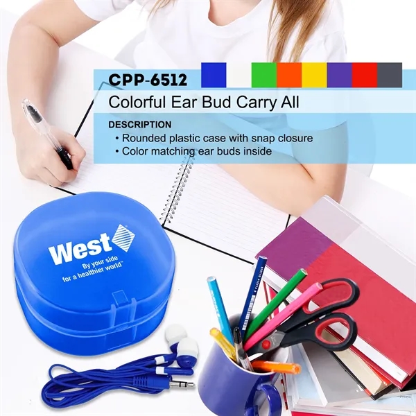 COLORFUL EAR BUD CARRY ALL... from ASI 30208 A P Specialties / AP Specialties