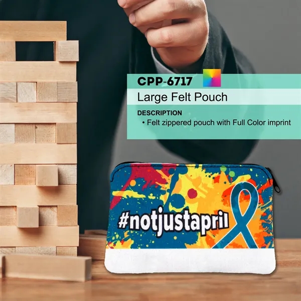 LARGE FAUX FELT POUCH... from ASI 30208 A P Specialties / AP Specialties