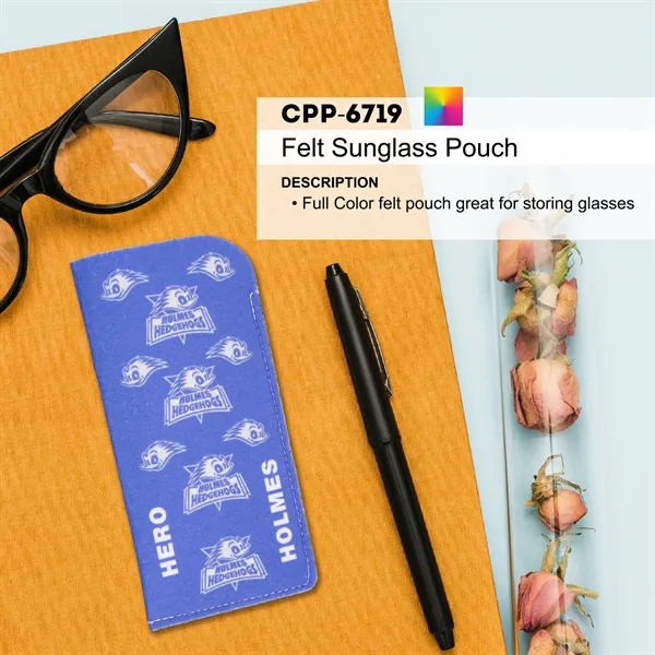 FAUX FELT SUNGLASS POUCH... from ASI 30208 A P Specialties / AP Specialties