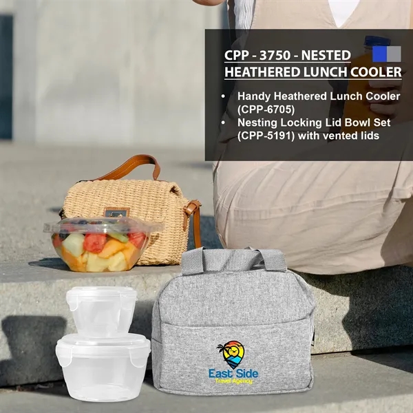NESTED HEATHERED LUNCH COOLER... from ASI 30208 A P Specialties / AP Specialties