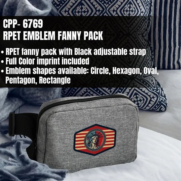 RECYCLED EMBLEM FANNY PACK... from ASI 30208 A P Specialties / AP Specialties