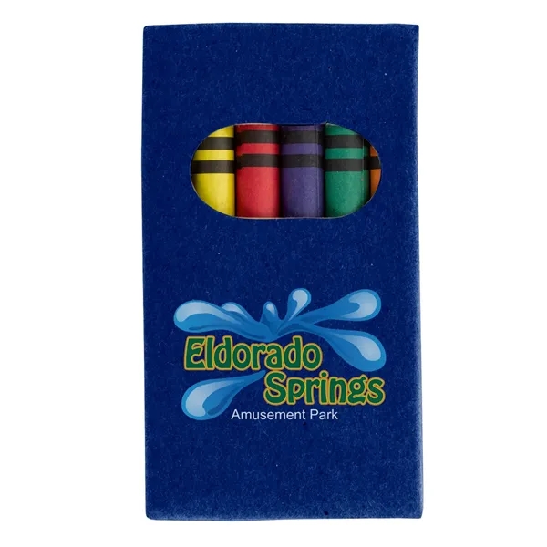 6-piece crayon set with black, blue, green, orange, red and yellow... from ASI 61125 Hit Promotional Products / Hit®