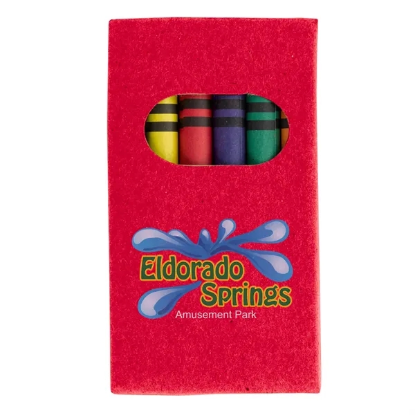 6-piece crayon set with black, blue, green, orange, red and yellow... from ASI 61125 Hit Promotional Products / Hit®