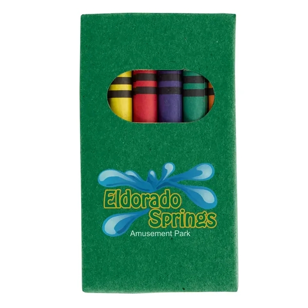 6-piece crayon set with black, blue, green, orange, red and yellow... from ASI 61125 Hit Promotional Products / Hit®