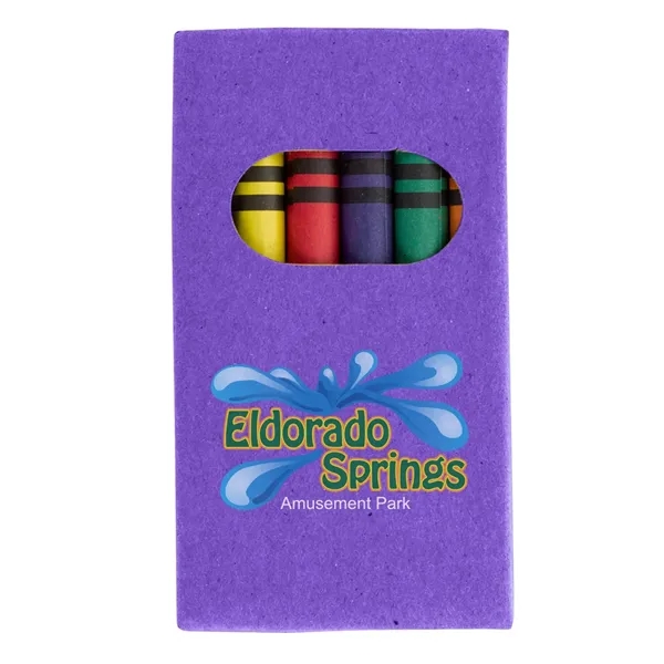 6-piece crayon set with black, blue, green, orange, red and yellow... from ASI 61125 Hit Promotional Products / Hit®